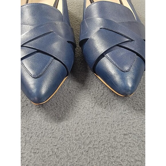 Cole Haan Shoes Womens Size 10 Blue Pointed Toe Block Heel Loafer Pump W15158 - Picture 4 of 13
